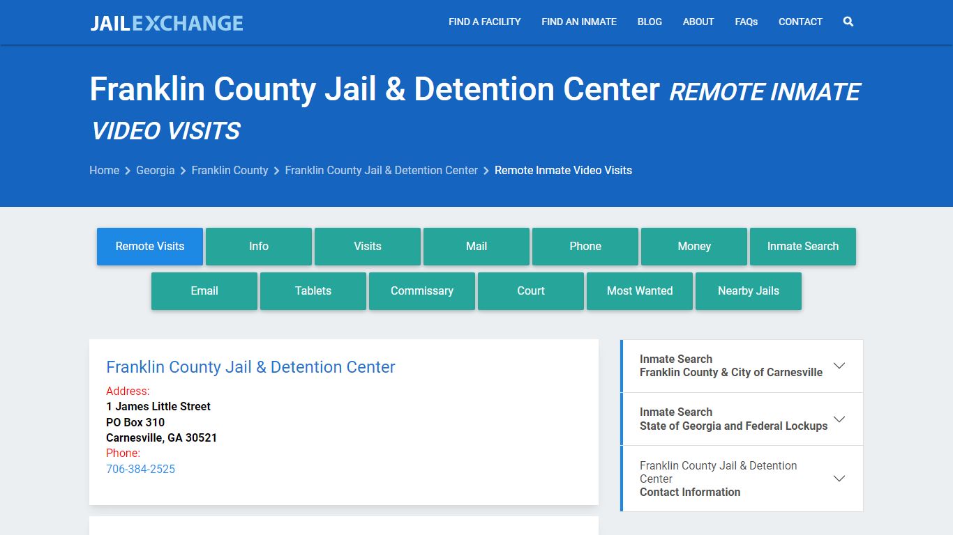 Video Visitation - Franklin County Jail & Detention Center, GA